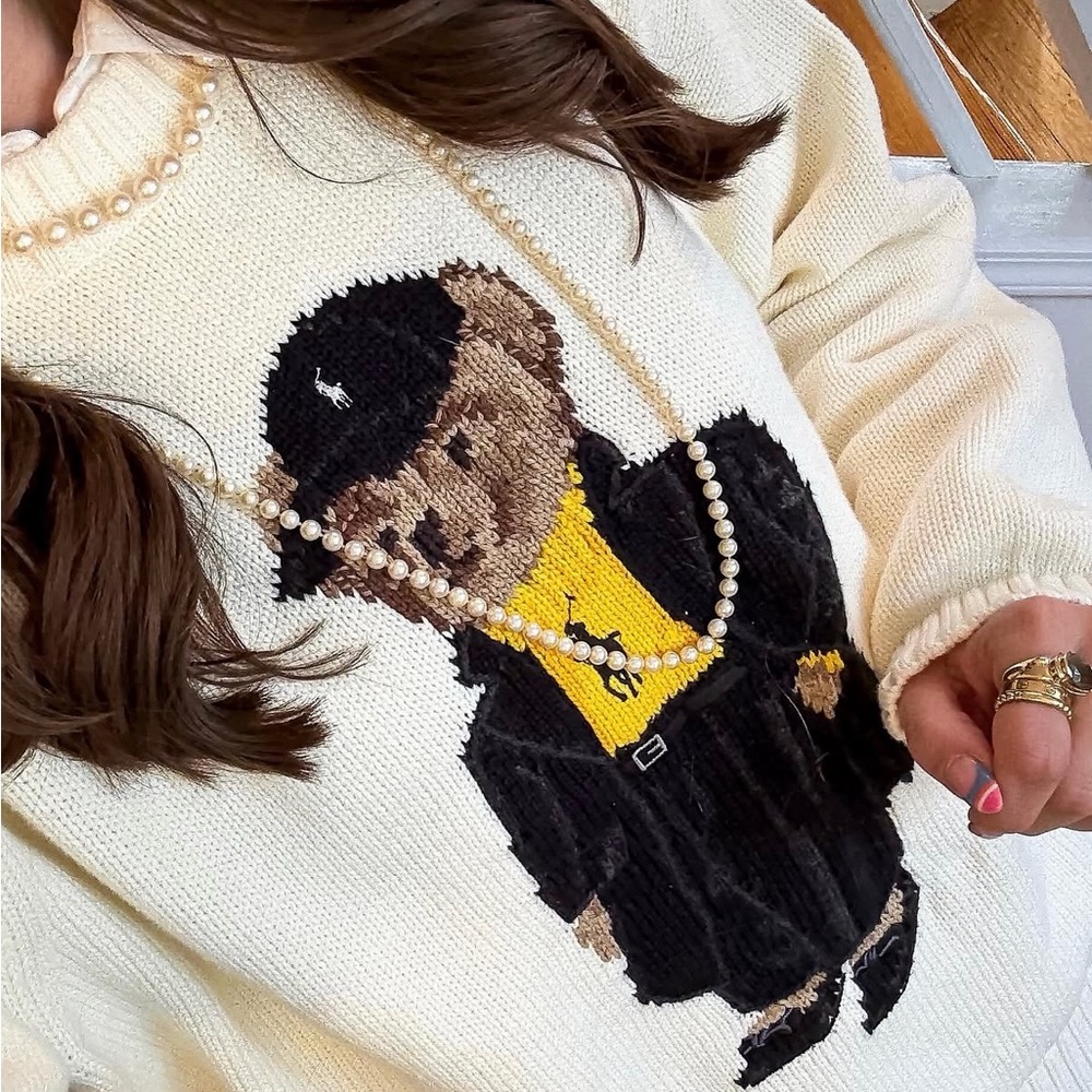 Polo Ralph Lauren Bear Cotton Crewneck Sweater - Picture 5 of 9